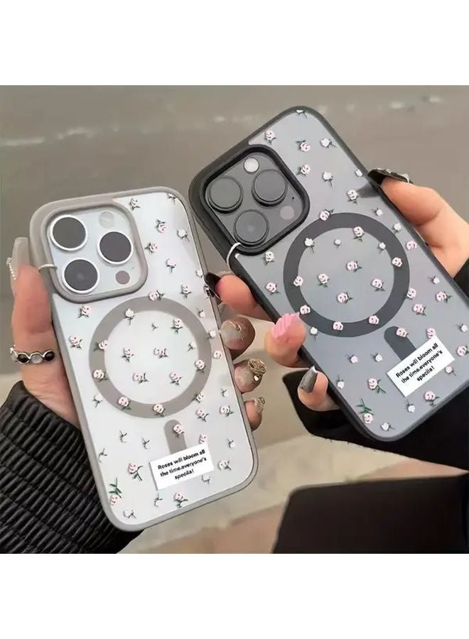Grey Magnetic Wireless Charging Shockproof Phone Case For IPhone 16 Plus - Image 1